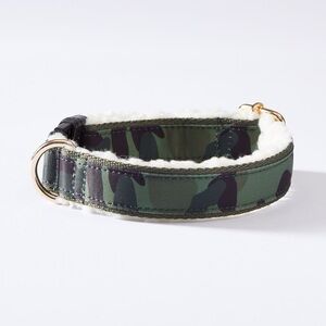 NWT Mark & Graham Camouflage Sherpa Dog Collar with Blank Tag Sz. L
